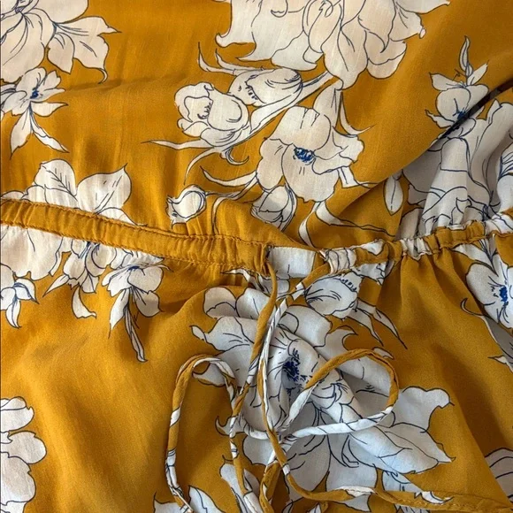 Free People Mustard Floral Mini Dress maanfacturer flaw - Picture 16 of 16